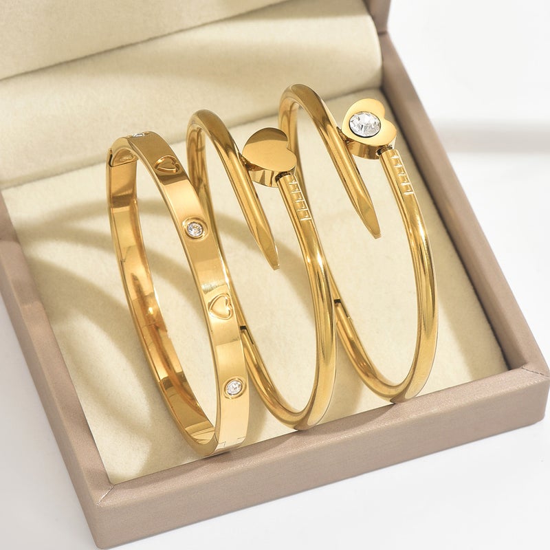 Selling Fashionable Stainless Steel Gold Bracelets Not Easy To Fade 18K Stainless Steel Jewelry Gold Bangles - Image 4